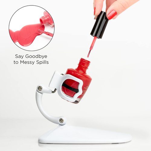 Grip & Tip Adjustable Nail Polish Holder – Nail Tools for Pedicure Kit, Manicure Painting Set and Nail Art Supplies, Nail Polish Organizer, Nail Polish Accessories 2 pk White