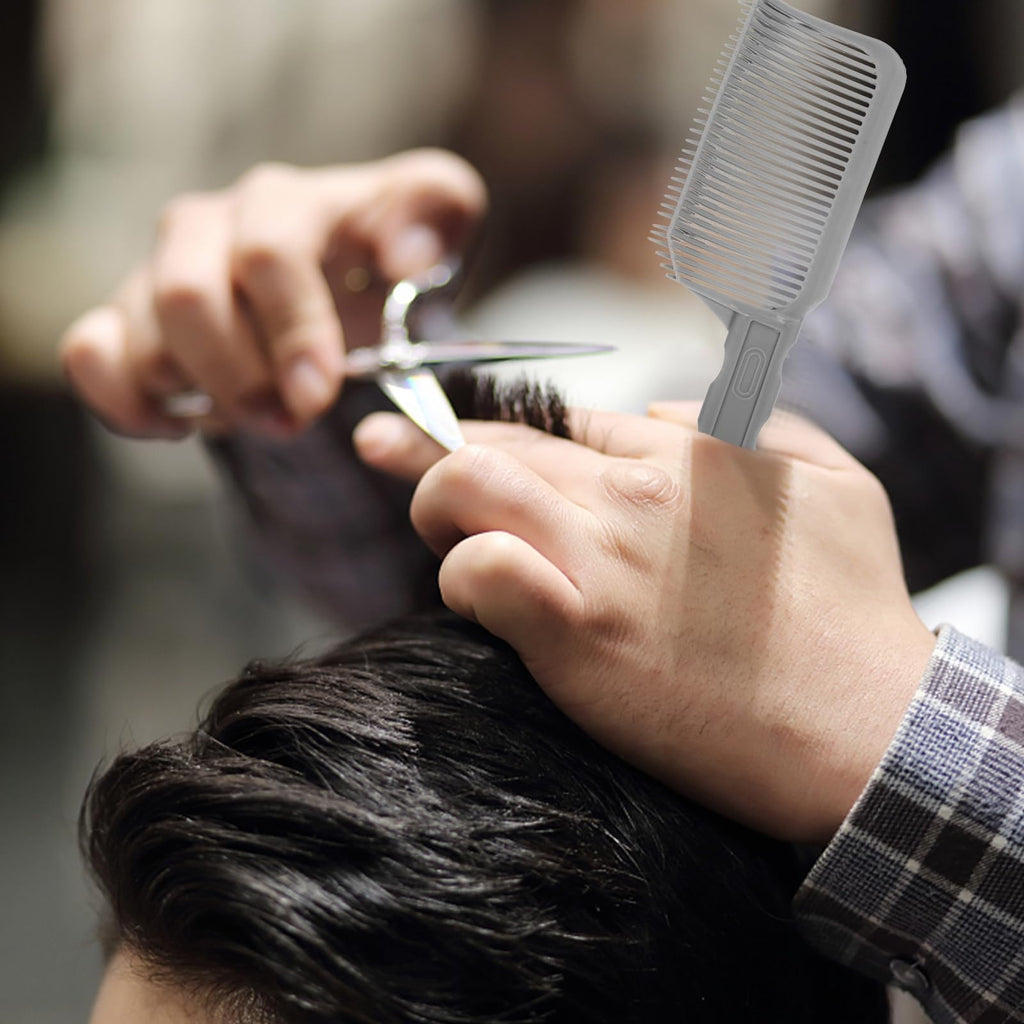 Beavorty Barber Comb for Fading and Blending Tapered Haircutting Comb for Men Curved Styling Tool for Salon and Home Use 7.8 Inch Flat Top Hair Cutter