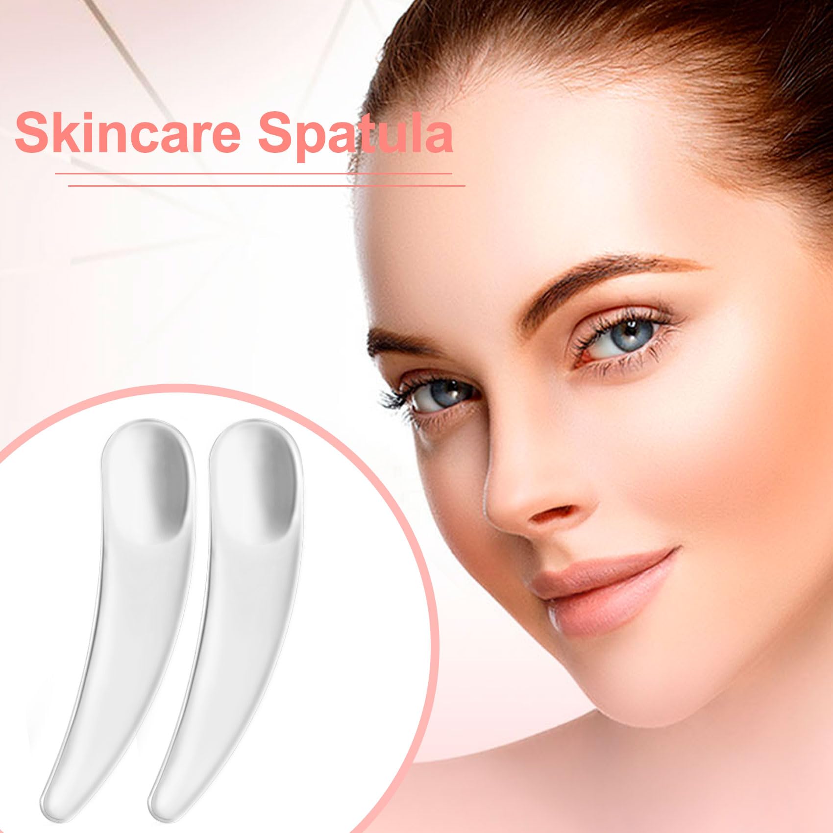 Pndeyo 100pcs Mini Plastic Makeup Spatula, Disposable Cosmetic Cream Spatulas Spoon, Transparent Skincare Scoop Applicator Facial Massage Beauty Tools for Mixing and Sampling Face Eye Cream