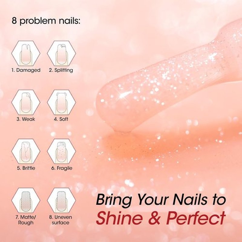 Gellen Active Glow Nail Polish - One-Step Plant-Based Nail Concealer & Strengthener | Ultra-Glowy Finish