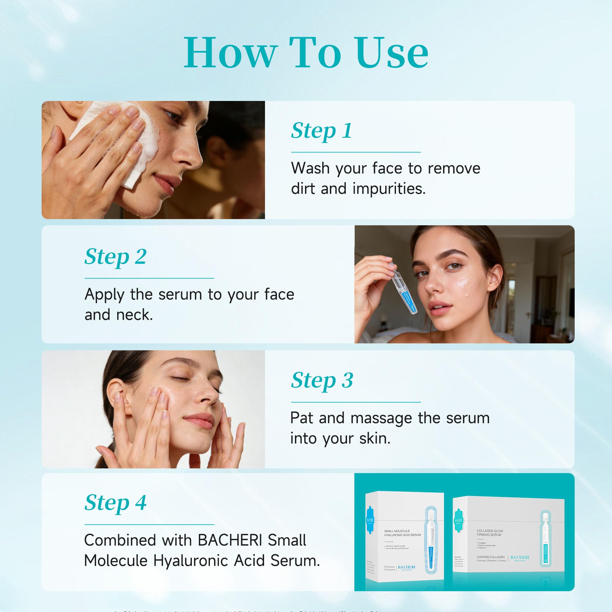Collagen Glow Firming Face Serum - Fresh Facial Ampoule with Hyaluronic Acid, Adenosine & Centella – Anti-Aging, Firming & Hydrating Skincare for Fine Lines, Wrinkles & Sensitive Skin -30 Vials