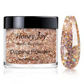 28g/Box Champagne Color Shine Glitter Hexagon Sequins Paillette Dip Powder Nails Dipping Nails Long-Lasting Nails No UV Light Needed (HJ-ND064B-No.137)