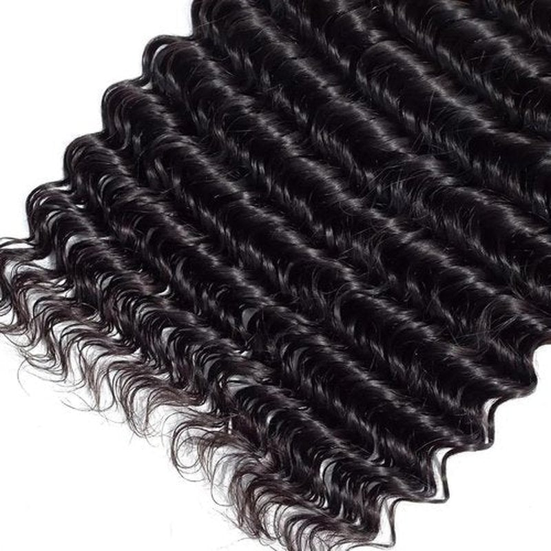 30 32 34 inch Bundles Human Hair Deep Wave Bundles Human Hair 1B Deep Wave 3 Bundle 150g Natural Black for Black Women Natural Color