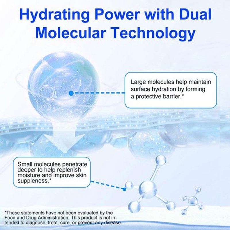 Pure Hyaluronic Acid Powder for Face & Joints, Dual Molecular Weight for Deep Hydration, Anti-Aging, DIY Serum Ingredient, Fragrance-Free, Vegan, 1 Scoop = 1 Bottle of Essence, 3.52 Oz
