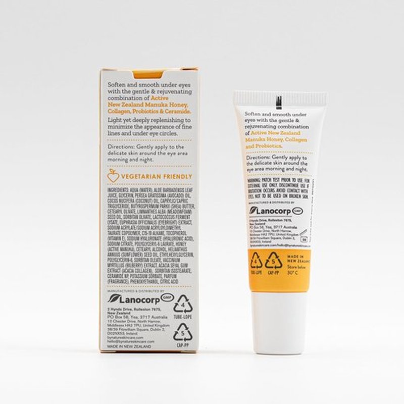 By Nature Eye Cream - Hydrating Under Eye Cream with Manuka Honey & Collagen - .5oz for Dark Circles