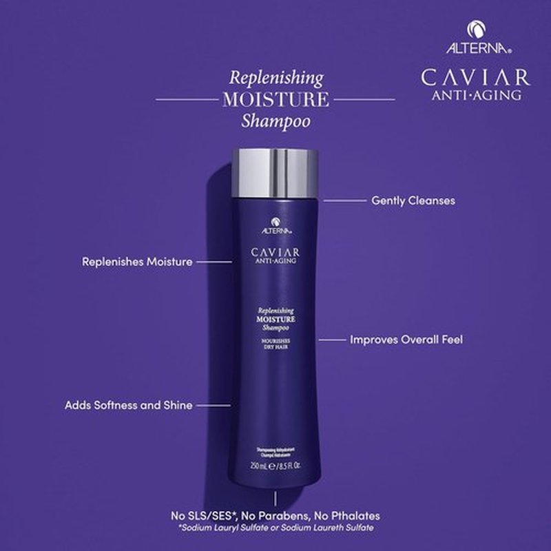 Alterna CAVIAR Anti-Aging Replenishing Moisture Shampoo - Hydrates & Restores Dry, Brittle Hair | Sulfate Free