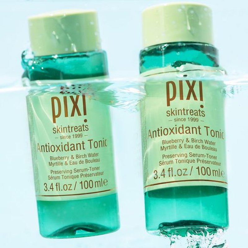 Pixi Antioxidant Tonic | Alcohol-Free Hydrating Multi-Tasking Formula with 3 Facial Skin Care Products in 1 | Face Toner, Essence, and Serum in One Step | 100mL Travel Size Skincare
