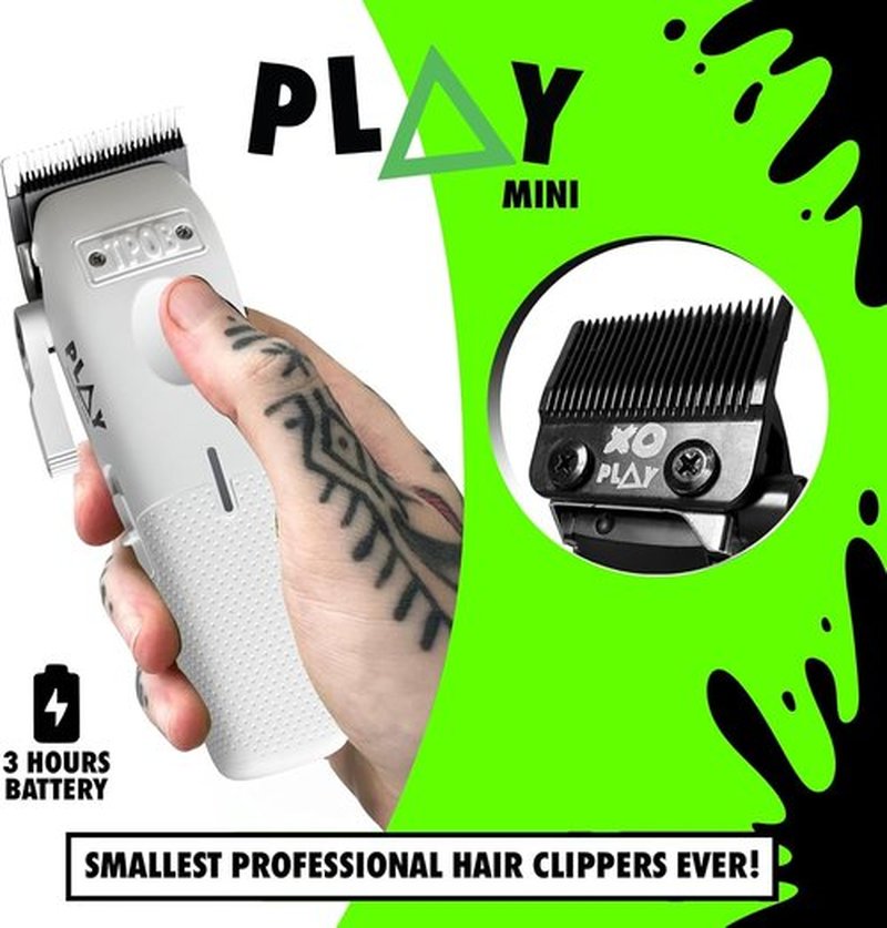TPOB Mini Play Professional Hair Clippers - Compact Design for Precision Cutting | White Finish