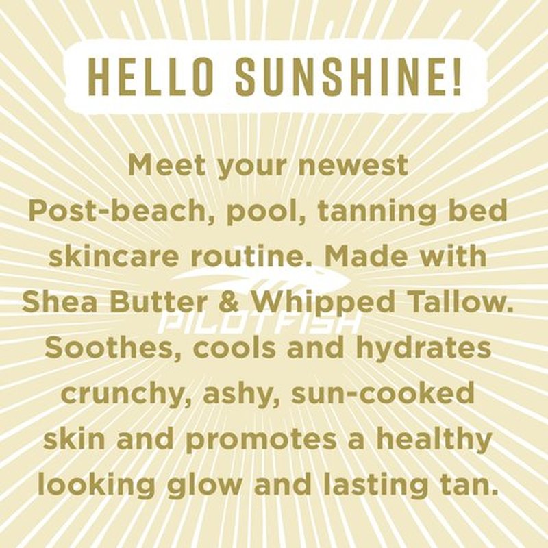 Pilotfish After Sun Body Butter Moisturizing Cream - Shea Butter & Whipped Tallow, Simple Ingredients, After Sun Lotion, Body Lotion, Coconut Oil, After Sun Care, After Sun Skin Care, 3.8oz