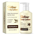 Beef Tallow Body Lotion for Skin: Grass-Fed Daily Moisturizing Cream for Dry, Mature & Crepey Skin, Fast-Absorbing, Non-Greasy, Fragrance-Free Moisturizer with Aloe & Shea Butter (Yellow Bottle)