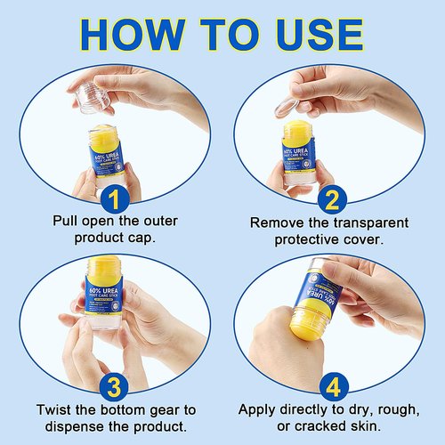 Eqimznv 60% Urea Cream Stick with 2% Salicylic Acid, Maximum Strength Urea Foot Cream Moisturizer, for Dry Cracked Heels, Knees, Elbows, Hands, Hydrates Dry Skin & Gently Exfoliates Dead Skin (2PCS)