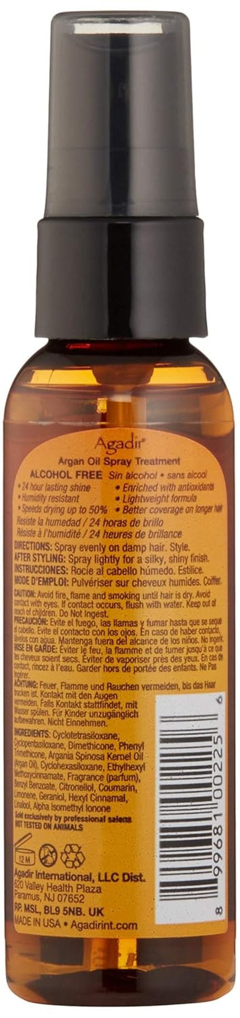 AGADIR Argan Oil Spray Treatment - Nourishing Hair Serum for Shine & Moisture | 2 Fl Oz