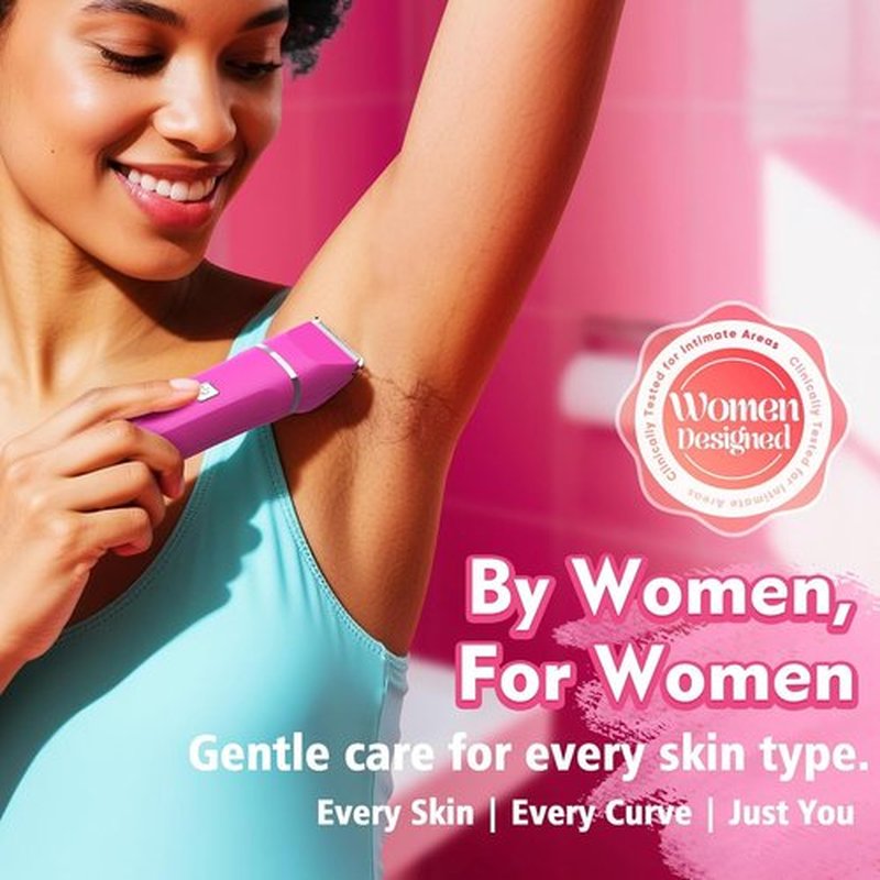 Skiennix Bikini Trimmer for Women - IPX7 Waterproof Hair Remover with 3-in-1 Heads | Hypoallergenic Blades