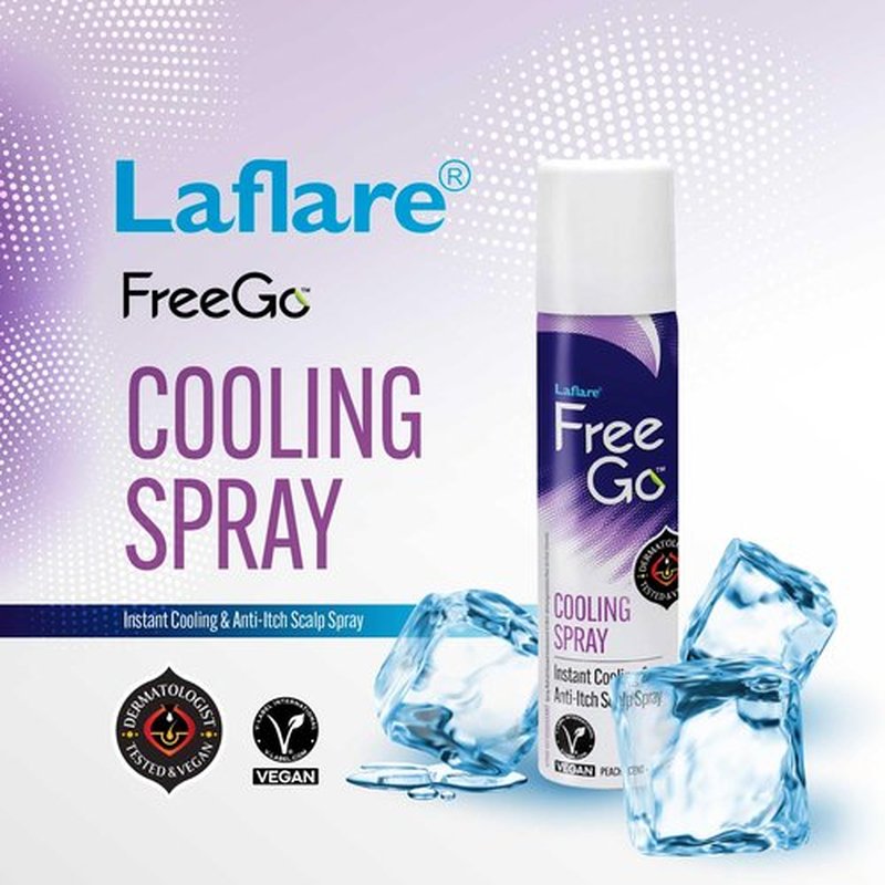 Laflare Laflare® Cooling Spray for Braiding, Wig & Weaving. Instantly Reduce Temperature & Relief Itchy Scalp and Skin, Vegan(Biotin, Tea Tree, Castor Oil) 80 ml (Travel Size, 1, Count)