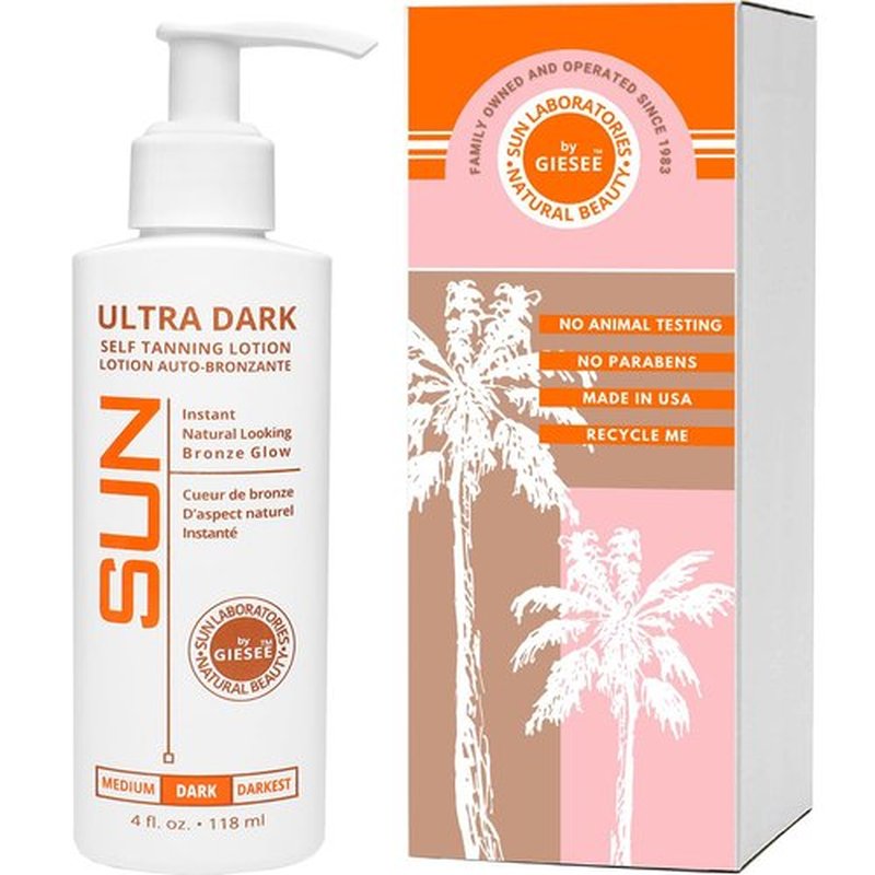 Sun Laboratories Ultra Dark Self Tanning Lotion - Organic Formula for Dark Tones, 4 oz
