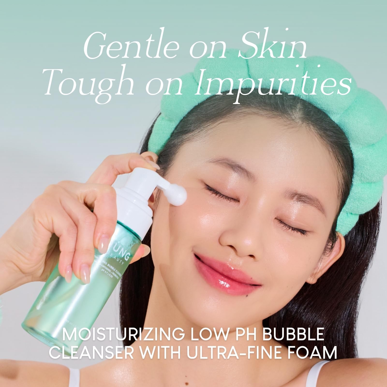 Jung Beauty Purifying Bubble Cleanser - Korean Foaming Face Wash with Panthenol & Probiotics, Gentle Pore Deep Cleansing for Sensitive Skin, Hydrating Hinoki Scent, 150ml