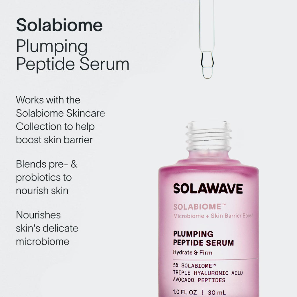 SolaWave Microbiome + Skin Barrier Skincare Bundle (Cleanser, Jelly Mist & Moisturizer) with Hyaluronic Acid, Probiotics, Beta Glucan, Pro Vitamin B5, Gota Kula, Vitamin E Antioxidants