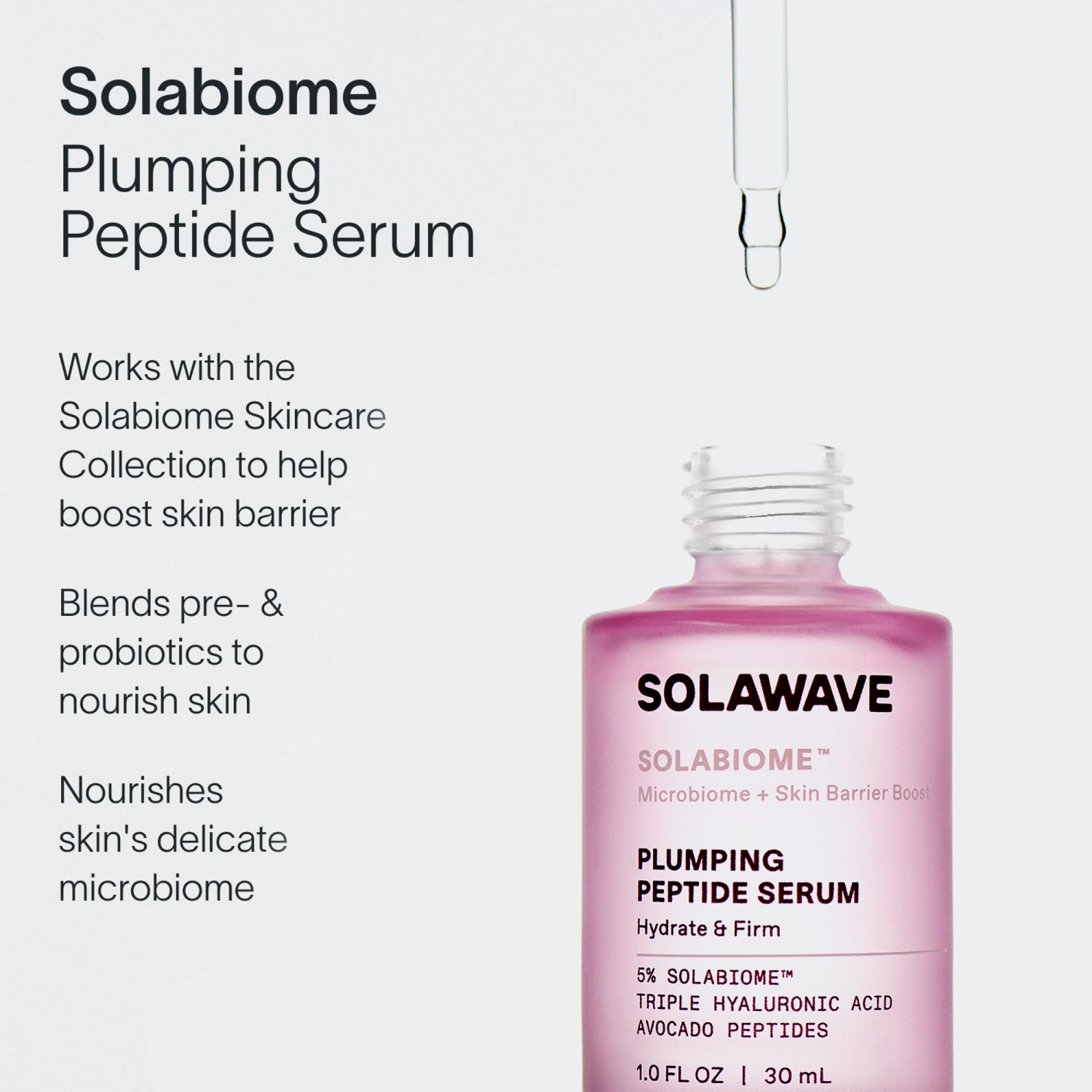 SolaWave Microbiome + Skin Barrier Skincare Bundle (Cleanser, Jelly Mist & Moisturizer) with Hyaluronic Acid, Probiotics, Beta Glucan, Pro Vitamin B5, Gota Kula, Vitamin E Antioxidants