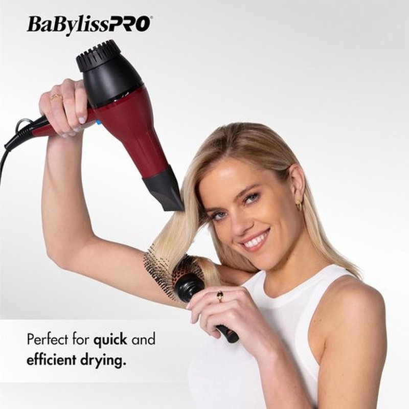 BaBylissPRO Turbo Hair Dryer - Powerful 2000 Watts for Fast Drying | Lightweight & Compact Design