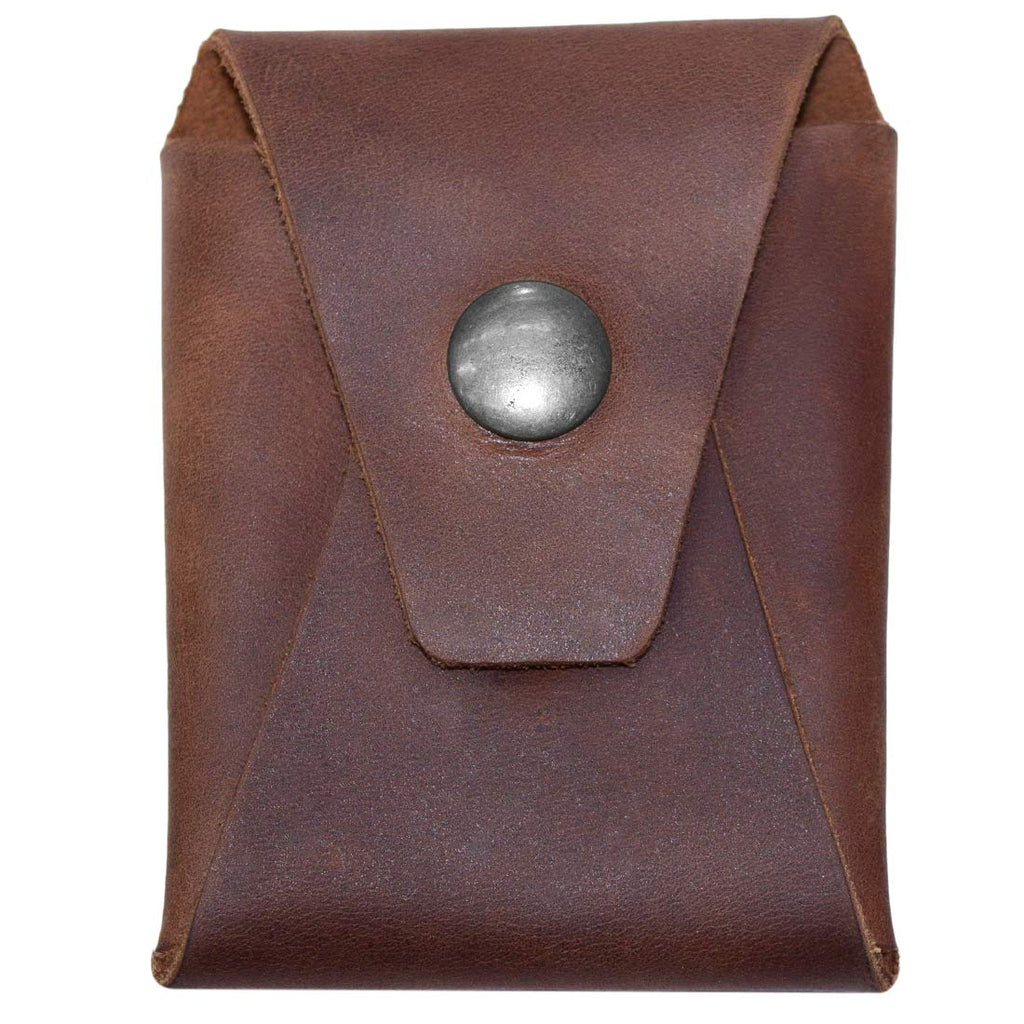 Hide & Drink, Leather Minimalist Card Wallet, Holds Up to 4 Cards Plus Folded Bills/Holder/Travel/Case/Stylish/Vintage, Handmade - Bourbon Brown