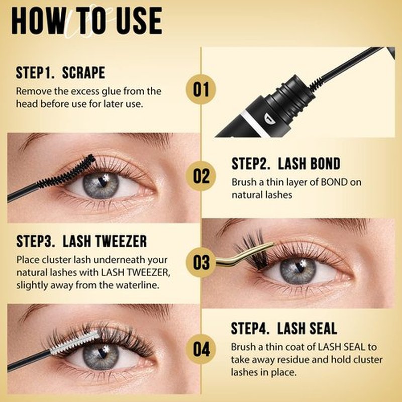 QUEWEL Lash Clusters 320Pcs Cluster Lashes 50D D Curl Lash Cluster Eyelash Extensions Mix9-16mm Individual Eyelashes Clusters Wispy Lash Clusters Thin Band Soft to Use at Home(50D D Mix9-16)
