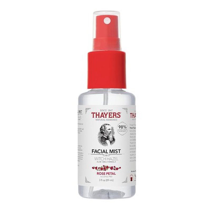 Thayers Witch Hazel Facial Mist Toner - Alcohol-Free, Soothing Aloe Vera & Rose Petal | Trial Size 3 oz
