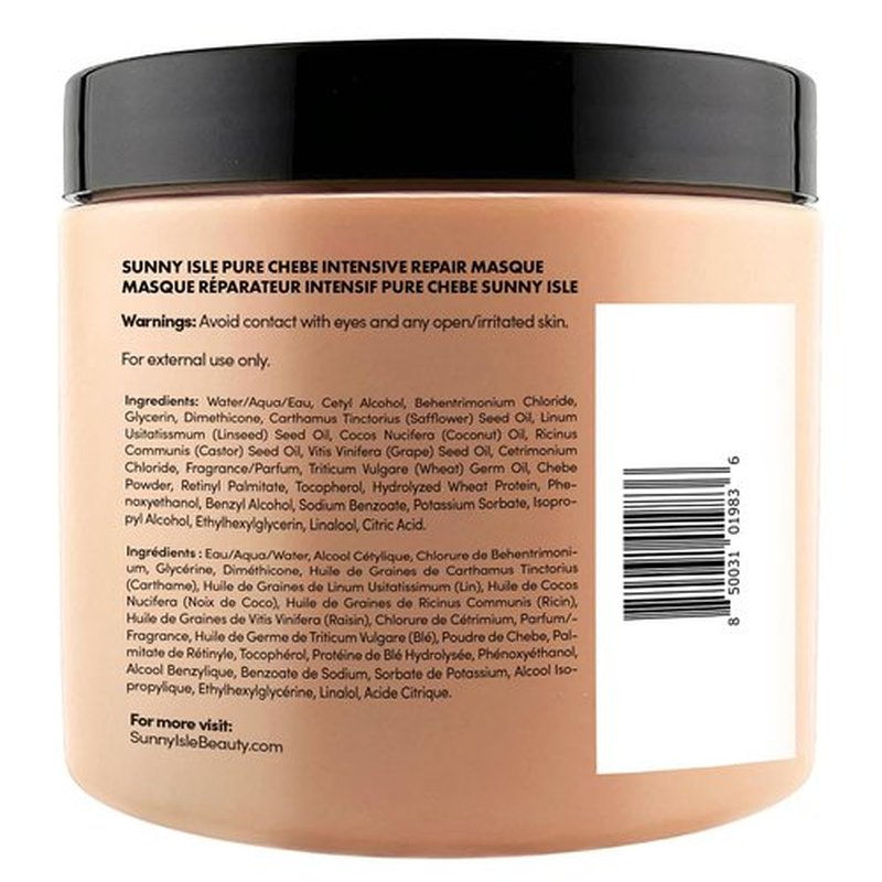 Sunny Isle Pure Chebe Intensive Repair Masque - Infused with Chebe & Jamaican Black Castor Oil - 16 oz