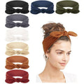 AQOKKA Elastic Bow Headbands for Women Girls Rabbit Ears Knotted Head Bands for Women's Hair Non Slip Boho Headwrap Sport Cute Hair Accessories