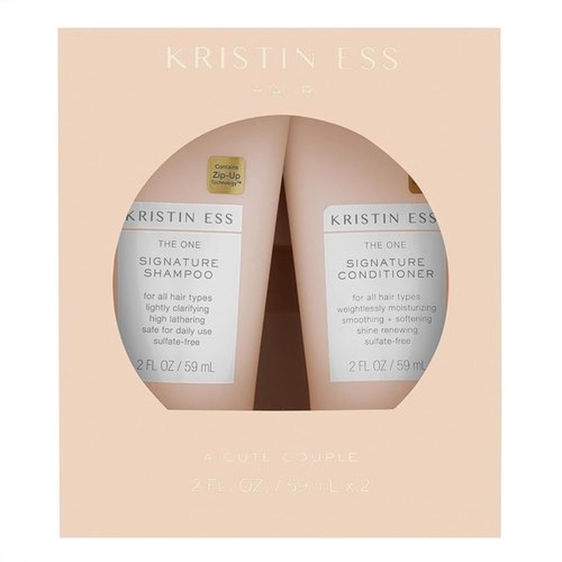 Kristin Ess Travel Size Salon Shampoo & Conditioner Set - Moisturizing, Anti-Frizz, Sulfate-Free | Vegan & Color Safe