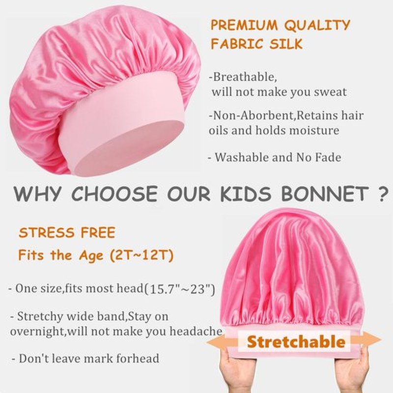 3 Pcs Baby Bonnets Infant Hair Sleep Cap for Sleeping for Girls,Boys (Pink+Purple+Teal)