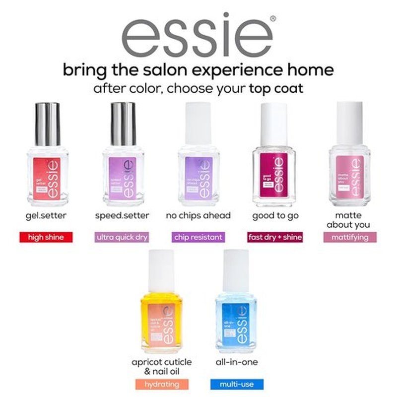 Essie Nail Care - Gel Setter Top Coat | 8-Free Vegan Formula for Gel-Like Finish - 0.46 Fl Oz