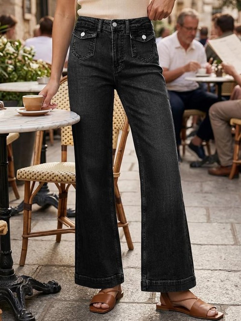 Cicy Bell Wide Leg Jeans - Casual High Waisted Denim Pants with Pockets | Summer Baggy Style