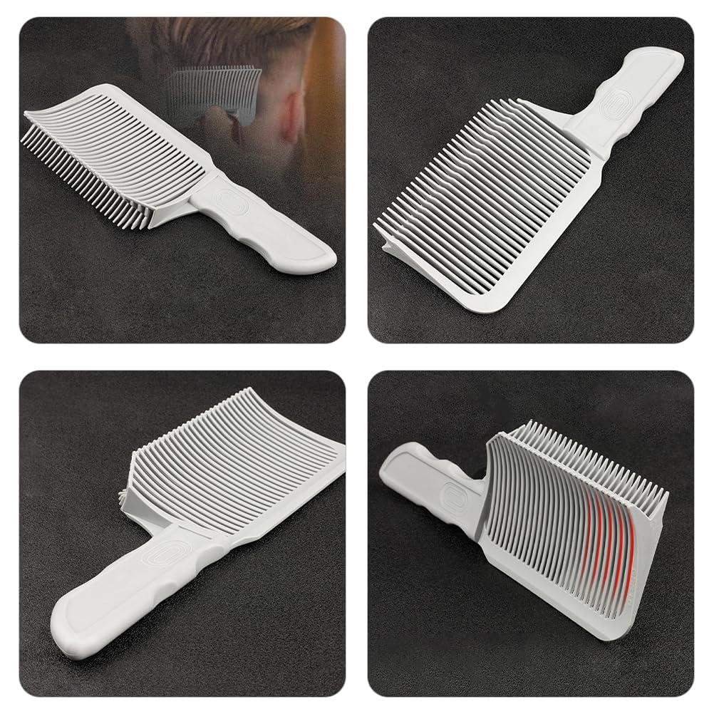 Beavorty Barber Comb for Fading and Blending Tapered Haircutting Comb for Men Curved Styling Tool for Salon and Home Use 7.8 Inch Flat Top Hair Cutter