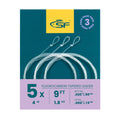 SF 3 Packs Pre-Tied Loop Fly Fishing Tapered Leader Fluorocarbon 9FT 5X