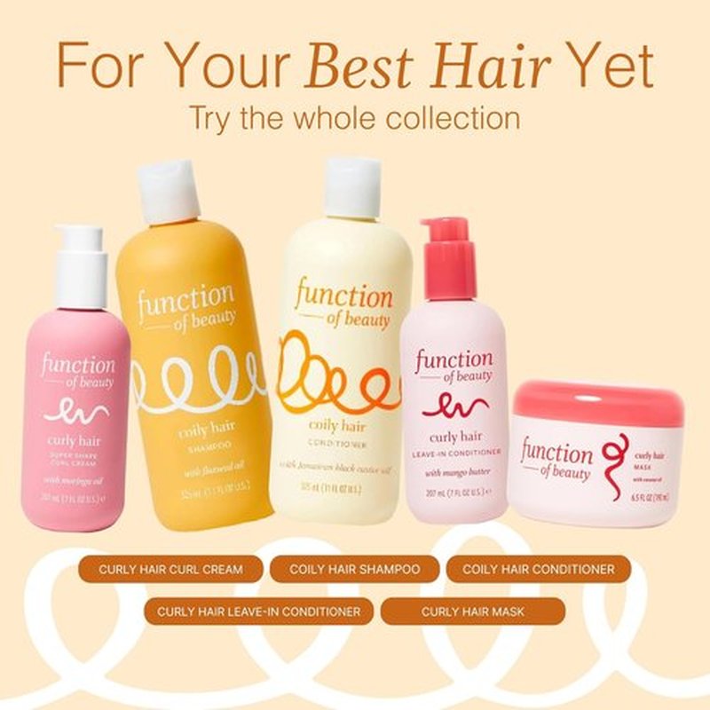Function of Beauty Coily Hair Set - Curl Definition & Deep Conditioning Booster Treatment | Shampoo & Conditioner