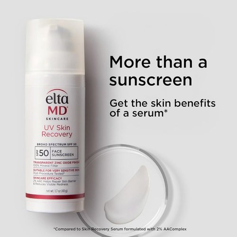 EltaMD UV Skin Recovery Face Sunscreen - All Mineral SPF 50, Zinc Oxide Formula for Sensitive Skin