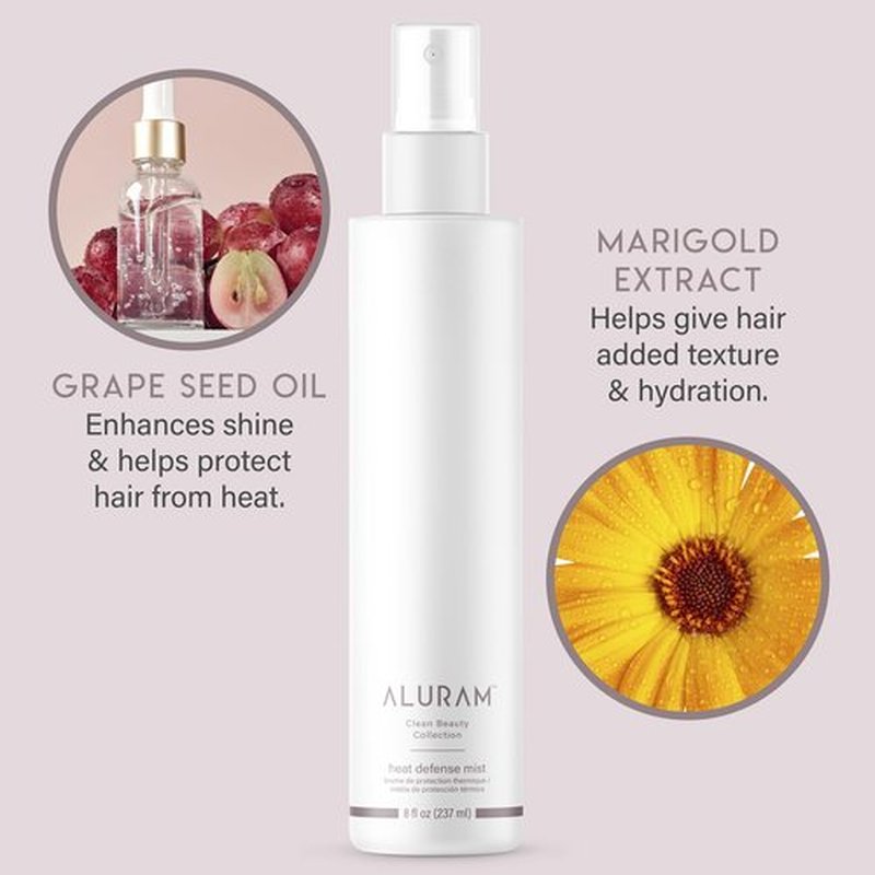 ALURAM Heat Defense Mist, Lightweight Nourishing & Detangling Thermal Protectant Spray For All Hair Types, 8 Fl Oz
