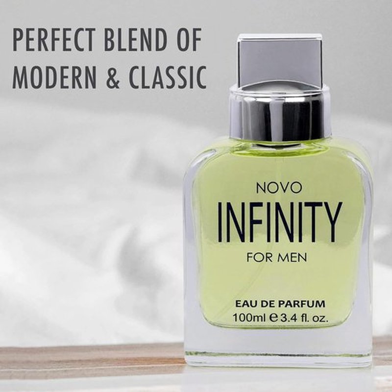 NovoGlow Infinity Eau De Parfum for Men - 3.4 Fl Oz | Refreshing Citrus & Floral Fragrance