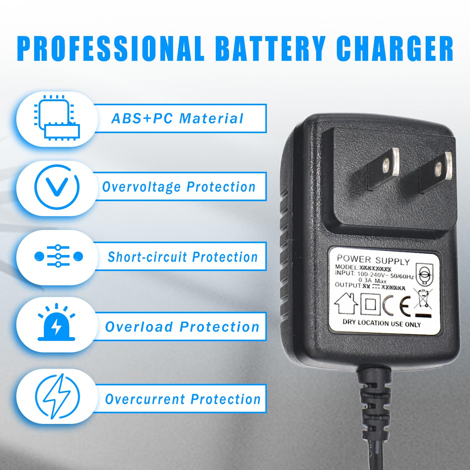5V Power Adapter Charger for Wahl Trimmer SS2L, WSS3L, 5616L, 5701, 9818A, 9818-5001, 9870, 9884L2, 9896, 9899, Replacement Charger Cord Fit 9864 Stainless Steel Lithium Ion 2.0+ Beard Trimmer