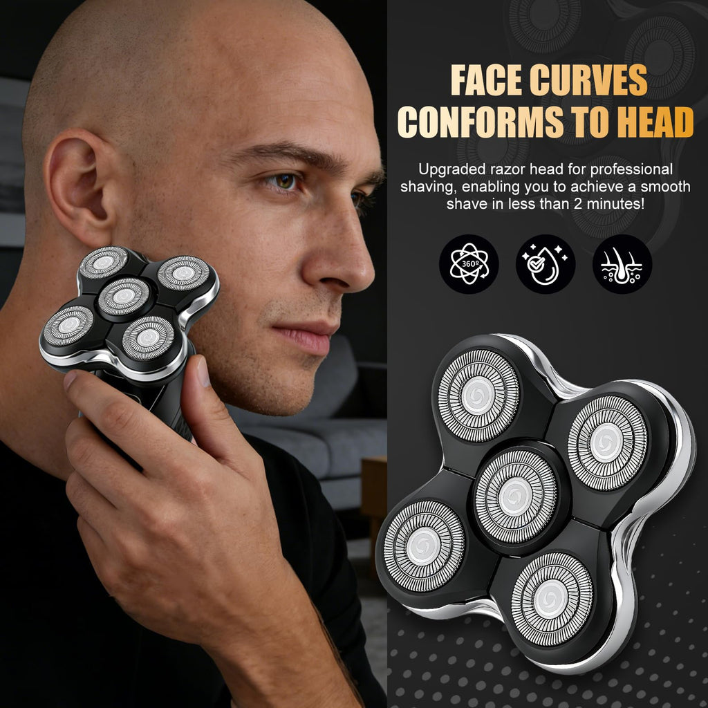 Magnetic Replacement Heads for Skull Shaver, 3Pack