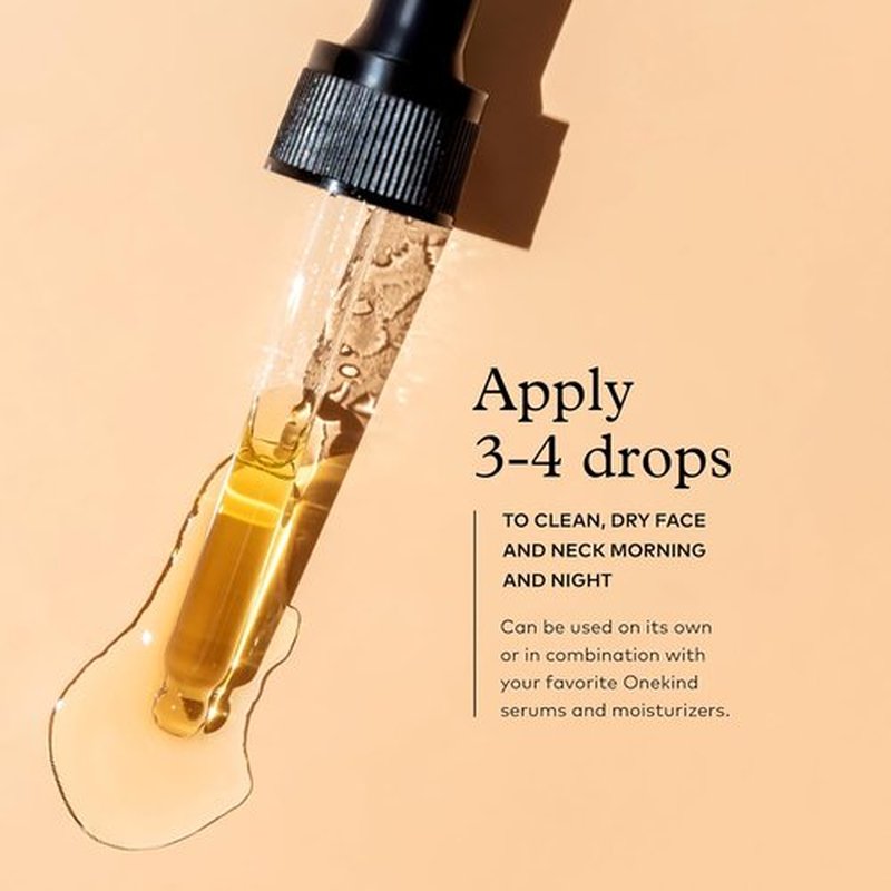 Onekind Golden State Anti-Aging Botanical Face Oil - Brighten, Firm & Hydrate Dry Skin with Rosehip & Sea Buckthorn Extract