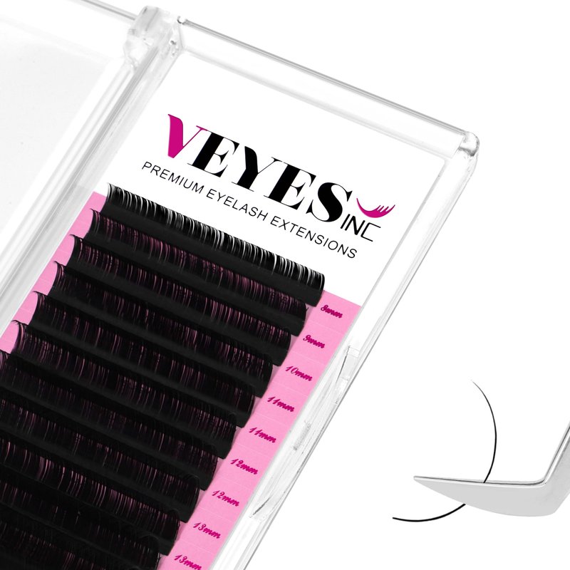 VEYES INC Classic Volume Lash Extensions 0.03-0.20 J/B/L/C/CC/D/DD Curl 5-25mm Mixed & Single Length Tray, Premium Silk Eyelashes, Professional Supplies for Lash Techs(Matte Black 0.05 CC 8-16mm)