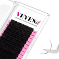 VEYES INC Classic Volume Lash Extensions 0.03-0.20 J/B/L/C/CC/D/DD Curl 5-25mm Mixed & Single Length Tray, Premium Silk Eyelashes, Professional Supplies for Lash Techs(Matte Black 0.05 CC 8-16mm)