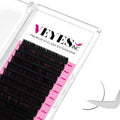 VEYES INC Classic Volume Lash Extensions 0.03-0.20 J/B/L/C/CC/D/DD Curl 5-25mm Mixed & Single Length Tray, Premium Silk Eyelashes, Professional Supplies for Lash Techs(Matte Black 0.03 B 5-7mm Bottom)