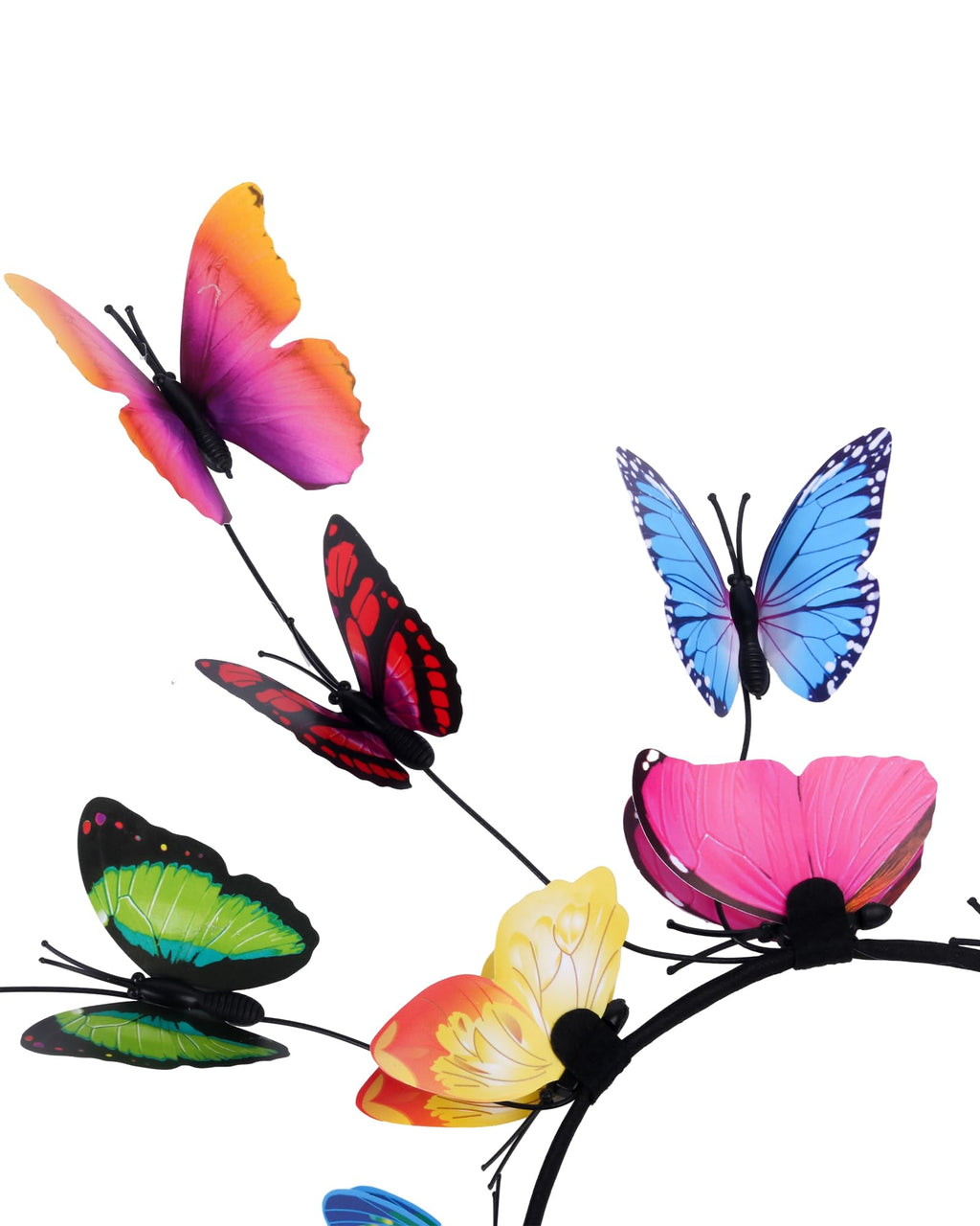 Zuaooz 6Pack Butterfly Fascinator Headband Monarch Butterfly Crown with Clips Tea Party Nature-themed party Halloween costome Headpiece