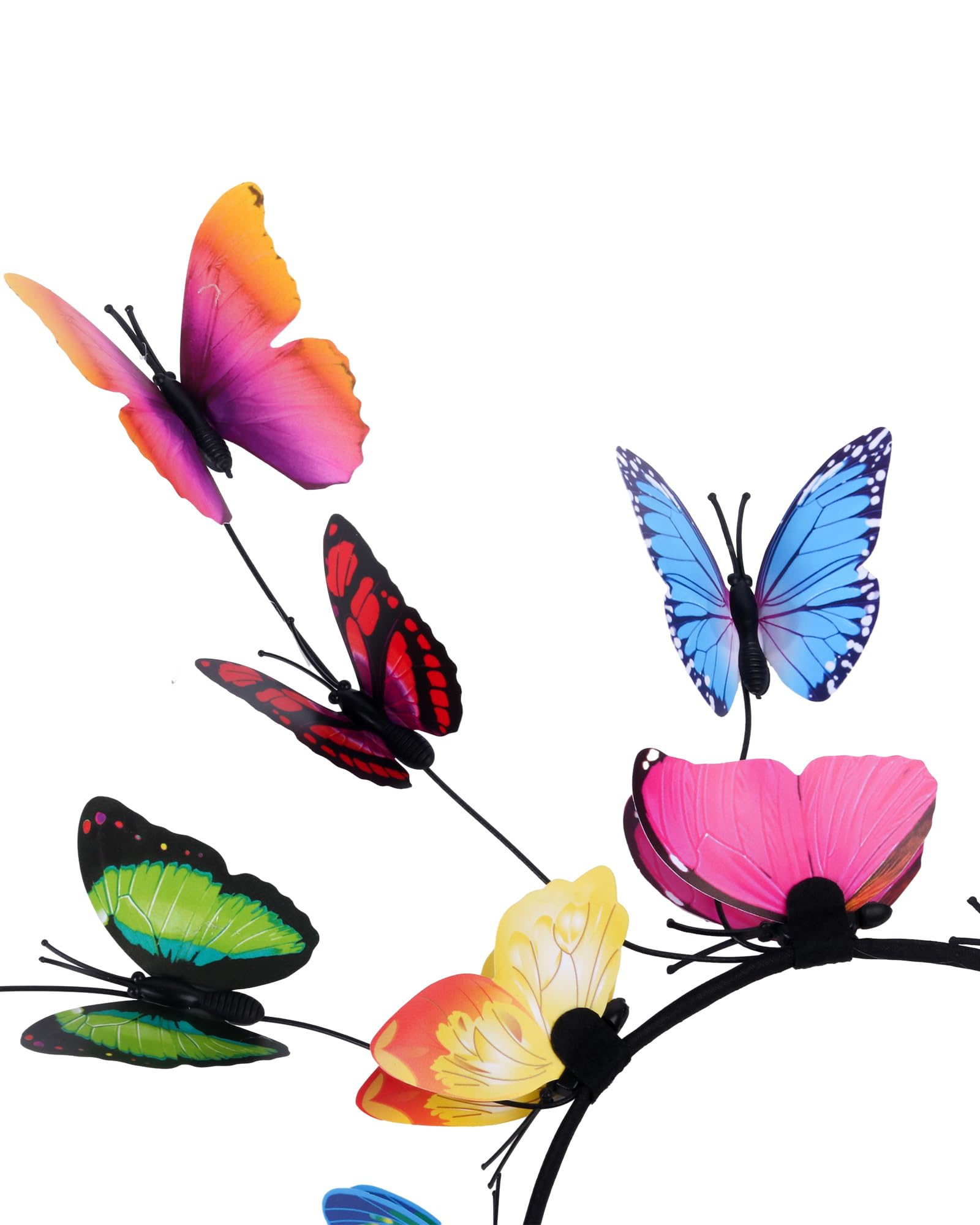 Zuaooz 6Pack Butterfly Fascinator Headband Monarch Butterfly Crown with Clips Tea Party Nature-themed party Halloween costome Headpiece