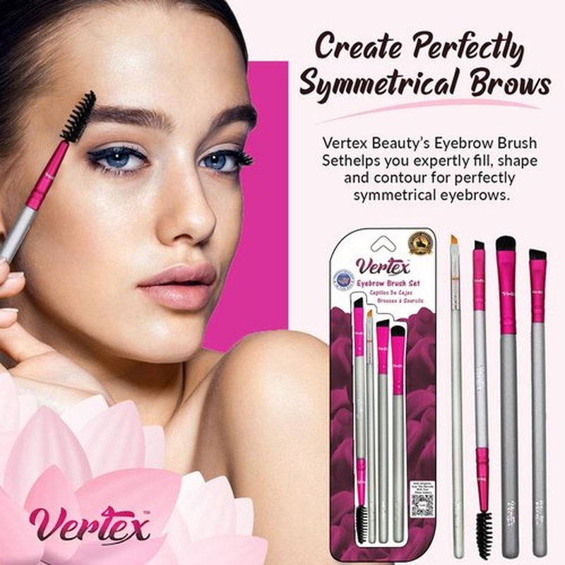 Regine Switzerland Eyebrow Brush Kit - Thin Angled Brushes for Shaping & Concealing | Duo Spoolie Brushes