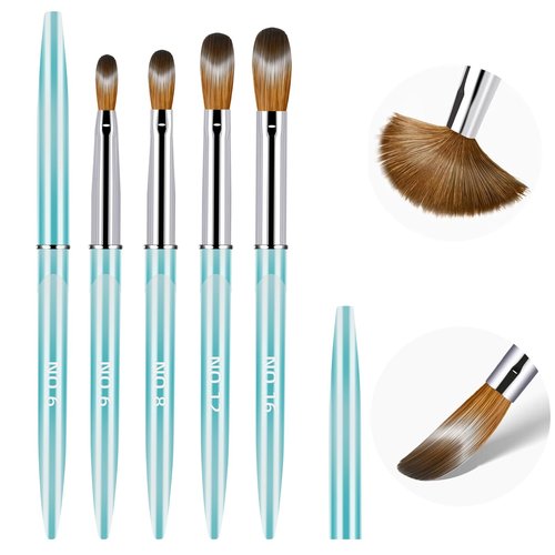 MAGIC ARMOR Acrylic Nail Brush Set - 4pc Kolinsky Nail Art Brushes for Acrylic Powder Application, Extension & Carving