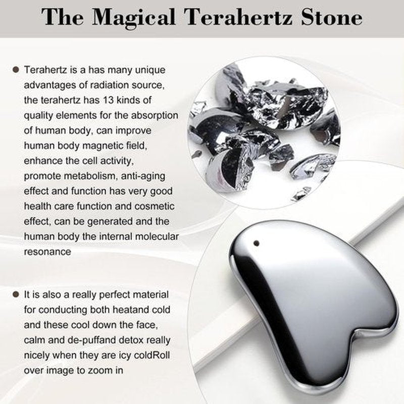 FSwsawX Terahertz Stone Gua sha Facial Tool，Natural Terahertz Gua sha Board