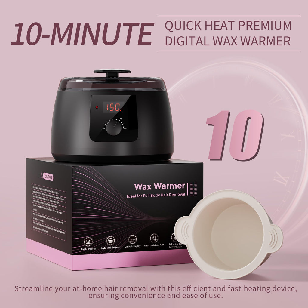 Waxing Kit for Women, Wax Warmer for Hair Removal With 5 Pack Beads, Wax Heater Kit with Non-Stick Easy Clean Pot for Home or Salon.
